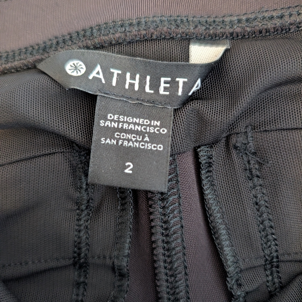 Athleta Womens 2 Black Athletic Pants Activewear Athleisure Sportswear Workout - Picture 7 of 8